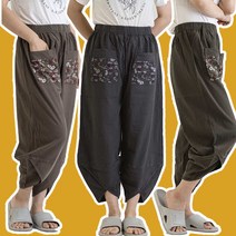 여름 항아리 고무줄 밴딩 몸빼바지 할머니 여성 빅사이즈 바지