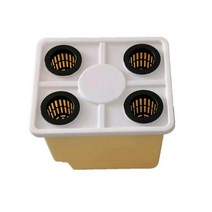 온실 흙없는 재배 시설 수경 야채 멜론 과일 꽃 플라스틱 심기 묘목 냄비 식물 냄비, 4홀-노란색