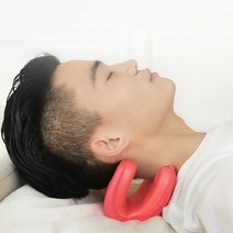 바른자세 스트레칭 목견인기(레드) 경추 거북목관리, 상세 참조