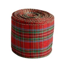 선물상자 리본 포장박스 인쇄 삼베 트리 화환 격자 활 와이어 가장자리, 28.27 - width 63MM
