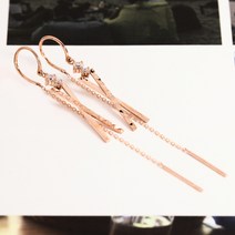 엘렌쥬얼리 14k 크로스 컷팅 드롭 귀걸이