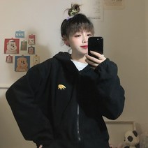 후드 티셔츠 여성 야상 캐주얼 코트 스포츠 상의