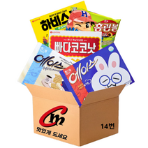 cm전용 박스 14번 대용량 비스켓 5종 모음 (에이스+홈런볼초코+빠다코코낫+하비스트+에이스치즈), 1세트