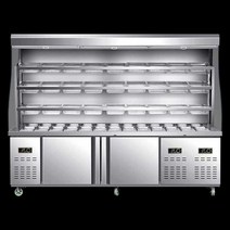 마라탕쇼케이스 업소용 야채진열대 훠궈 냉장고 마트, 2.5m 슬라이딩 도어