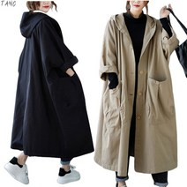TANC 여성 가을 후드자켓 롱 코트 트렌치코트 바람막이