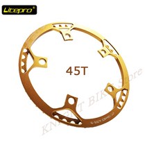 Litepro 새로운 초경량 130 BCD 45T 47T 53T 56T 58T A7075 합금 BMX 체인 링 접이식 자전거 BMX 체인 휠 자전거 크랭크 셋 치아, 45T 골드