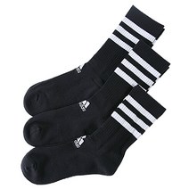 아디다스 쿠션 크루 장목양말 3P, 블랙계열