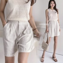8017 린넨 턱 밴딩 배기바지 데일리 팬츠 여성 봄여름