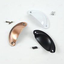 반원 서랍 가구 손잡이 옷장 신발장 싱크대 도어 문 홀더 그립 제작 수리 교체 DIY 소품, A 블랙