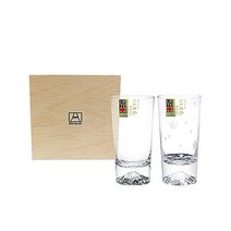 텀블러 물컵 타지마 유리 일본제 손수건, (사쿠라 키리코 + 노멀) 텀블러 페어 세트