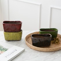 옹기화분 직사각 소 화분, 레드