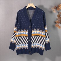 겨울롱가디건 코트 떡볶이 니트 라운드 Colorfaith 가을 겨울 브이넥 스웨터 버튼 가디건 체크 무늬 빈티지 탑 SWC1377JX