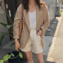 여성 여름 간절기 패션 외투 아우터 린넨 자켓