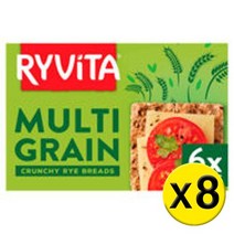[영국발송] 8팩 Ryvita 리비타 Multigrain Crunchy Rye Breads 멀티그레인 크런치 리 브레드 250g