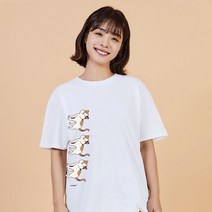 키밍 길고양이 시밀러룩 귀여운반팔티 여름면티