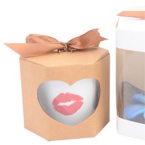 투명 과자 초콜릿 포장 퇴사선물 디저트 답례품포장상자, 사각 대 - 브라운