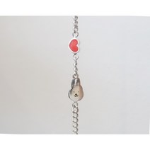silver925 댕청한 토끼 하트 미아방지 팔찌
