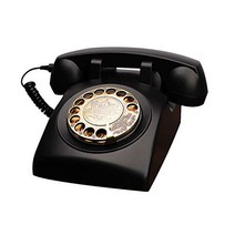 레트로 전화기 미국 빈티지 가정용 유선 회전 다이얼 키패드-611630, 오렌지색의