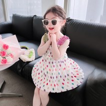 어린이선물 여아용 패션 쉬폰 원피스