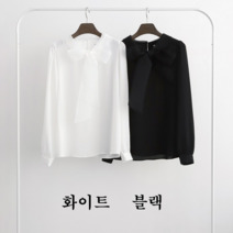 NewCare 여성 노방 리본블라우스 쉬폰 정장룩 하객블라우스