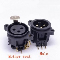 XLR 소켓 XRL 커넥터 3 코어 순수 구리 금도금 어댑터 PCB 보드, 01 Male-Female