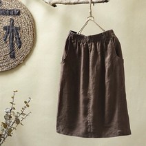 tagi 얇은 면 마 린넨 스커트 여성 여름 루즈핏 미니스커트