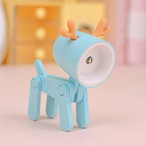 1pc LED Mini Night Light Cute Pet DIY Dog Deer Cartoon Folding Table Lamp Kids Room Bedside Bedroom L, 08 blue deer