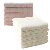 모던리빙 모던뱀부 130g 수건 세면 타올, 베이지+연살구, 10개