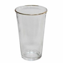 금테 에코컵 525ml 음료수컵 투명유리컵 원형컵 우유컵 투명컵, 단품