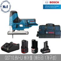 보쉬 GST10.8V-LI 충전 직소 세트 툴백L 배터리1개, 3Ah