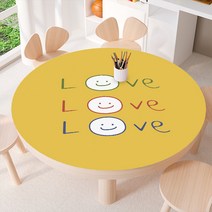 스마일 방수 PVC 테이블보 식탁 책상 원형 테이블 매트 실리콘 5종, 원직경130cm, D
