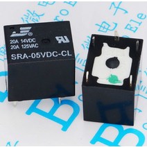 전기릴레이 10 개 SRA-05VDC-CL 5VDC 20A 블랙 전원 릴레이 PCB 유형 T74-5V 5 피트 125VAC, 한개옵션0