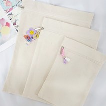 백바이백 국내제작 다용도 무지파우치 지퍼 생리대 화장품 광목 면 천 더스트백 에코백