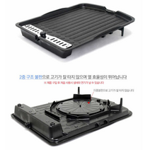 삼겹살 고기 불판 업소용 열효율 좋은 일체형 기름받이 소고기 캠핑, 1개, 41.7*31.8
