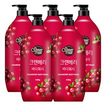 샤워메이트 크랜베리 바디워시, 1200g, 5개