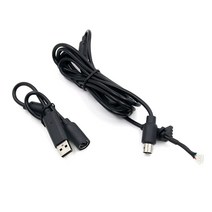 Xbox 360 용 USB 브레이크 어웨이가있는 4 핀 유선 컨트롤러 인터페이스 케이블, 검은색, 02 Black, 한개옵션1