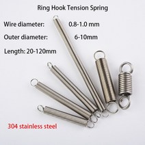 인장스프링 스텐인장스프링 금형 와이어 직경 0.8/1mm 304 스테인레스 스틸 인장 스프링, 1.0mm, 10mm, 25mm(2Piece)