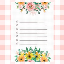 빅 꽃송이송이 체크리스트 떡메 떡메모지