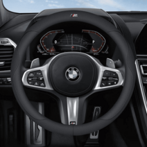 BMW 핸들커버 가죽 NEW 1 3 4 5 시리즈 X1 X2 X3 X4 X5 X6 X7, 04 블랙 (M라벨)