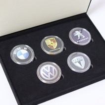 [더블이글] (선물용 고급케이스 포장) 수입차엠블럼 원형칩 골프볼마커 5개, 2.BMW 세트