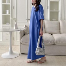 다잇템 여자 반팔 박시핏 순면 피서룩 임부 이지 원피스