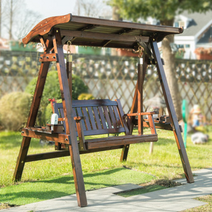 원목 정원 지붕 야외 그네, 목재 천장 스윙 (쿠션 제외)