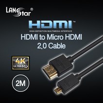 AD20 SKT SK텔레콤 스마트빔 빔프로젝터 전용 마이크로 HDMI Micro HDMI 케이블 TV 모니터 미러링 유선연결, 2m, 1개