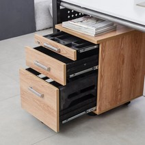 [(주)티에스퍼니처] TS퍼니처 LPM 이동식서랍 사무용서랍장, 옵션:라이트월넛