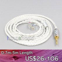 LN006551 4.4mm 2.5mm 8 코어 실버 도금 OCC 이어폰 케이블 젠하이저 IE8 IE8i IE80 IE80s 금속 핀용, [06] 4M, [02] XLR 4 pole male