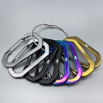 카마프 캠핑 카라비너 고강도 S D형 스텐 비너 5p 세트 + 파우치, S형, 로즈골드티타늄