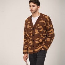 [무배][NOB]레오파드 브이넥 니트 가디건 호피가디건