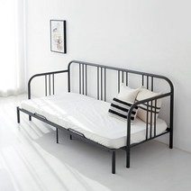 마켓비 MOLDE 데이베드 확장형 침대 철제 프레임 소파 쇼파 겸용, 에그화이트