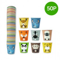 일회용종이컵 동물캐릭터 50P 커피컵 자판기컵 184ml 동물종이컵, 상세페이지 참조, 상세페이지 참조