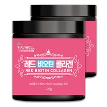 하비웰 레드 비오틴 콜라겐 분말 가루 120g(2개월분 비오틴 60 000ug함유 프리미엄제품), 120g, 2개